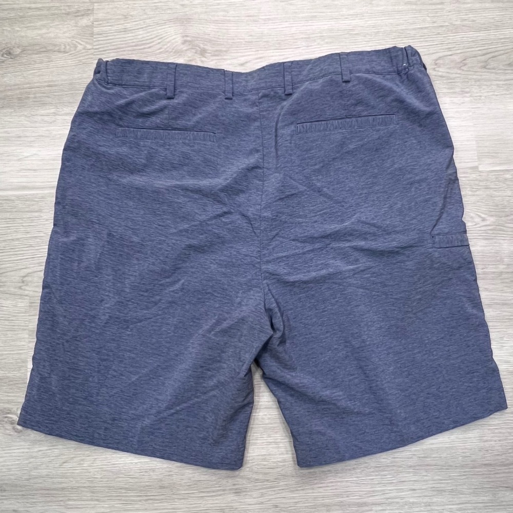 Greg Norman Mens Blue Heather Golf Shorts Size 40 Stretch TL111234 Shark Logo - Picture 2 of 16